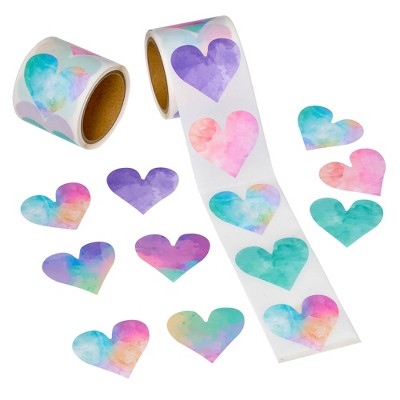 Playbees Watercolor Heart Stickers 2 Pack