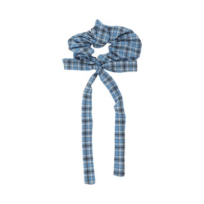 Unique Bargains Plaid Bow Ribbon Scrunchie 1 Pc