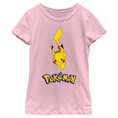 Girl's Pokemon Logo Running Pikachu T-Shirt