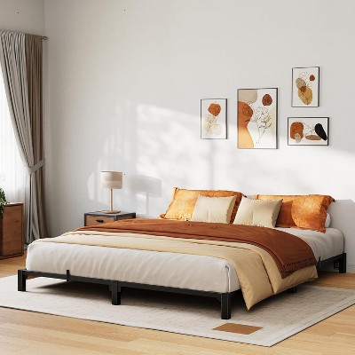 TackView Metal Bed Frame, Platform Bed Frame, No Box Spring, No Screws Needed with Reinforced Slats, Easy Assembly
