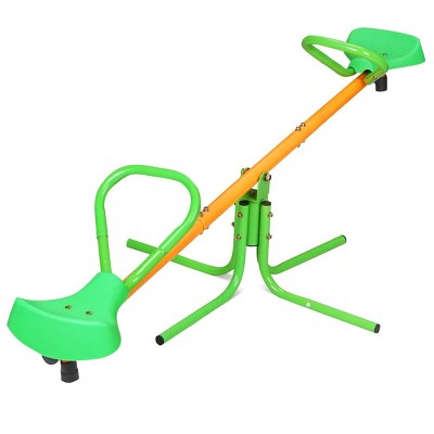 INFURNIC Baby Activity Gyms 360 Degree Spinning Seesaw with Comfortable Seats and easy-grip handles, Green, 71"*29.7"*13.7"