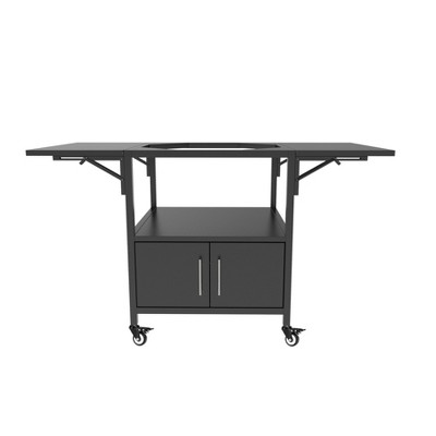 59.2"W Outdoor Grill Cart with Extended Work Table, Kitchen Storage Utility Cart on Wheels, Rolling Patio Bar Cart for Backyard Garden Poolside