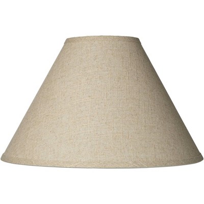 Springcrest 6" Top x 17" Bottom x 11 1/2" High x 11 1/2" Slant Lamp Shade Replacement Large Beige Brown Empire Rustic Fine Burlap Spider Harp Finial