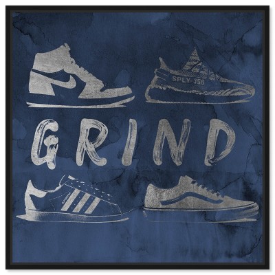 Notoriart Grind Sneakers Navy Wall Art Framed