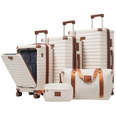Merax 5-Piece Expandable Hardside Luggage Set with USB Port, Duffel Bag and Toiletry Bag