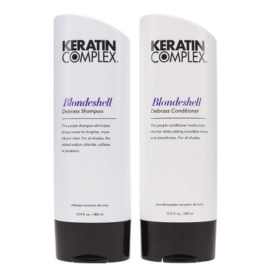 Keratin Complex Blondeshell Shampoo & Conditioner Duo – (13.5 oz DUO) | Sulfate-Free, Color-Enhancing & Frizz-Control for Blonde Hair