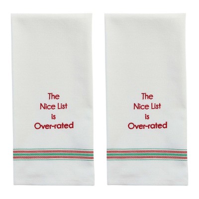 Park Designs The Nice List Is Over-Rated Dishtowel Set Of 2