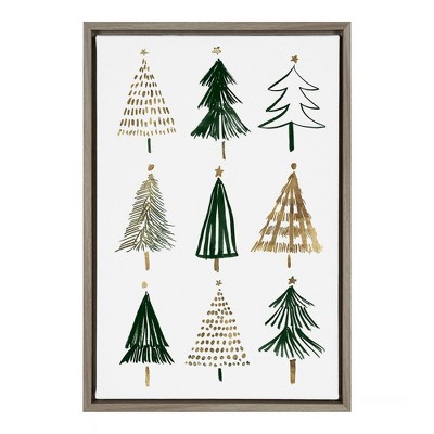 16" x 23" Evergreens I Framed Canvas Wall Art - Amanti Art: Isabelle Z, Modern Decor, Vertical Layout