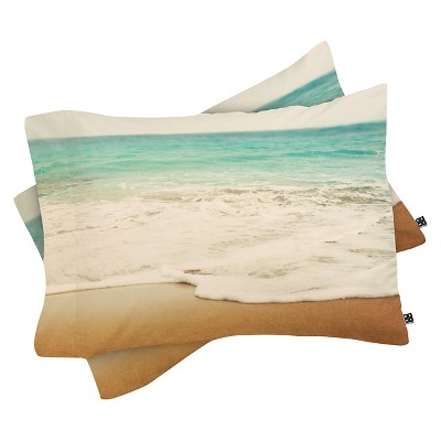 Bree Madden Ombre Beach Pillow Sham (Standard) Blue Ocean 1 pc - Deny Designs: Microfiber, Machine Washable, No Flange
