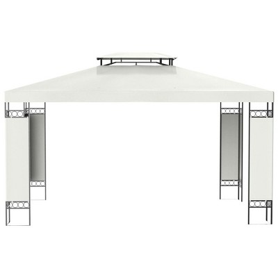 Resenkos Outdoor Garden Gazebo, Sunshade Gazebo Canopy,13' x 10' Patio Gazebo Outdoor Canopy Shelter w/ Double Vented Roof, Cream White