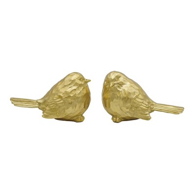 Transpac Gold Bird Set of 2 Resin Home Decorations for Spring Decorative Objects