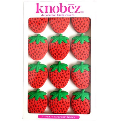 Knobēz: Decorative Knob Covers - Strawberry - 12pk, Hardware Decorations
