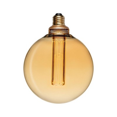 Next Glow G40 Globe LED Light Bulb 3.5W, Dimmable, E26 Medium Base, Amber Glass, Vintage Style