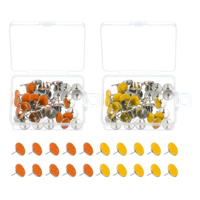 Unique Bargains Hiking Camping Hunting Trail Marking Glow Reflective Tacks 100 Pcs