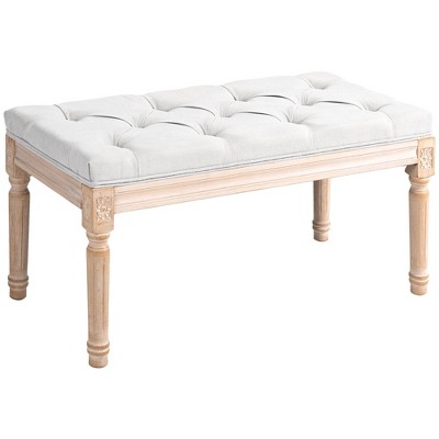 NicBex Storage Bench Modern 32" Tufted Foot Stool with Upholstered Bench with Wood Legs for Bedroom and Entryway