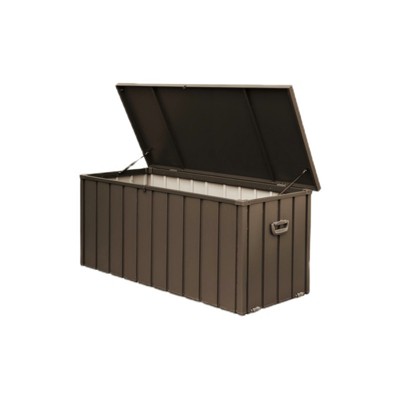 Syemin Deck Boxes Garden Large Patio Storage, for Furniture, Outside Cushions and Garden Tools, Bench, Easy to assemble，Brown, 49.41"*29.57"*27.95"