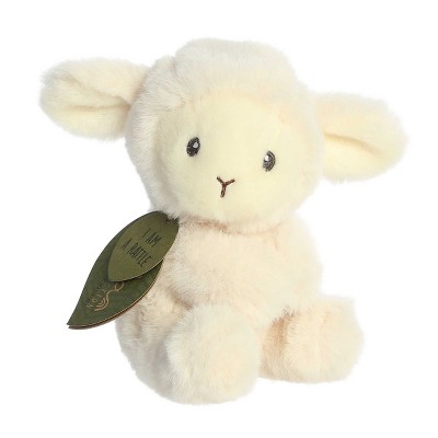 ebba Small Lamb Rattle Eco ebba Eco-Friendly Baby Stuffed Animal White 6"