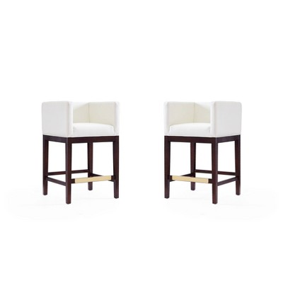 Set of 2 Kingsley Upholstered Beech Wood Counter Height Barstools - Manhattan Comfort