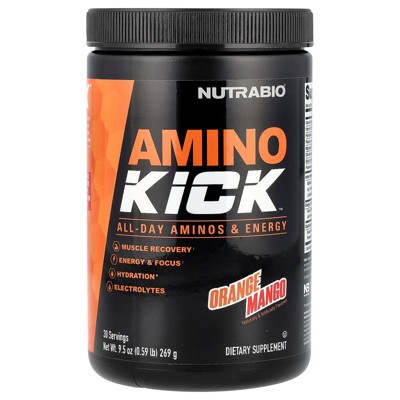 NutraBio Amino Kick™, Orange Mango, 9.5 oz (269 g)