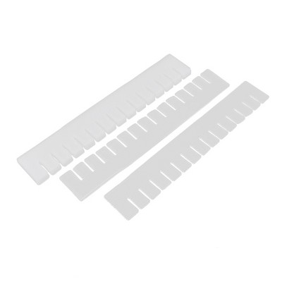 Unique Bargains DIY Grid Divider Household Necessities Organizer Plastic Drawer storage board 17" x 2.5" White 6 Pcs