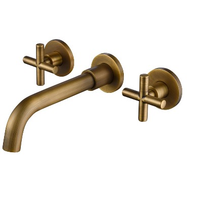 Gulches Classic Wall Mounted Bathroom Faucet - Solid Brass, Drip-Free Cartridge, Electroplated Bronze Finish