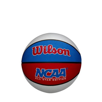 Wilson NCAA Mini Basketball RWB: Composite Shell, Butyl Bladder