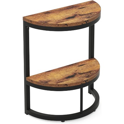 Tribesigns 2-Tier Semi Circle End Accent Table