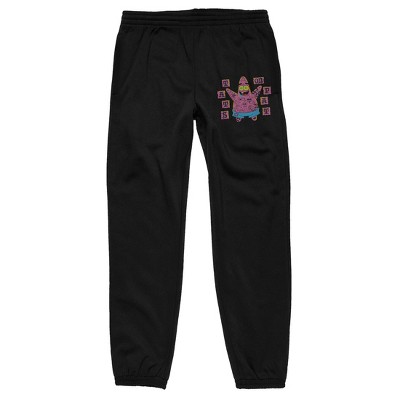 Spongebob Squarepants Tats On Pat Men's Black Graphic Joggers