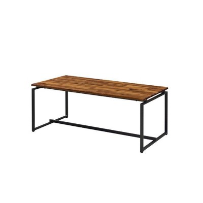48" Jurgen Coffee Table Oak/Black - Acme Furniture: Loop Leg Design, Wood & Metal