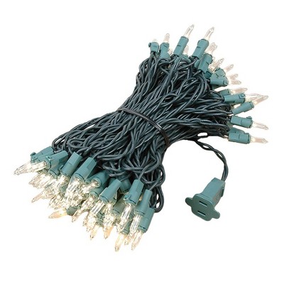 Novelty Lights 50 Feet 100 Bulbs Incandescent Mini Lights, Green Wire with 6" Spacing, UL Listed for Indoor/Outdoor Use, Connectable