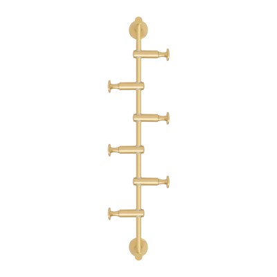YIYIBYUS 6 Hooks Wall Mount Movable Metal Coat Rack