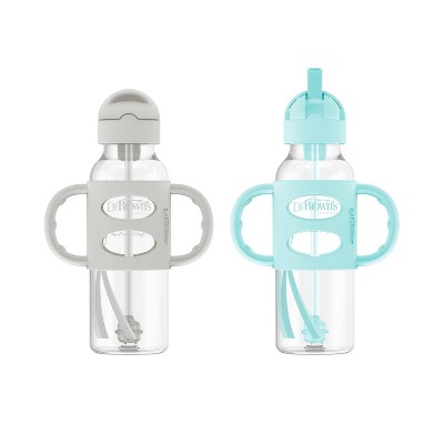 Dr. Brown's 2pk Sippy Straw Baby Bottle with Handles - 8oz