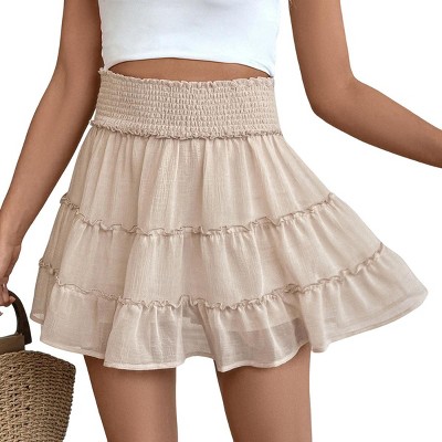 Flowy Skorts for Women Ruffle Tiered Skorts Casual High Waist Mini Skirts Tennis Golf Crochet Shorts