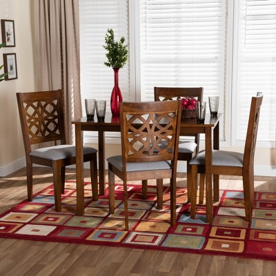 Baxton Studio Abigail Modern Fabric Wood Dining Set