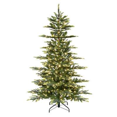 Puleo 6.5' Pre-Lit Artificial Aspen Fir Tree with Dual-Color LED Lights