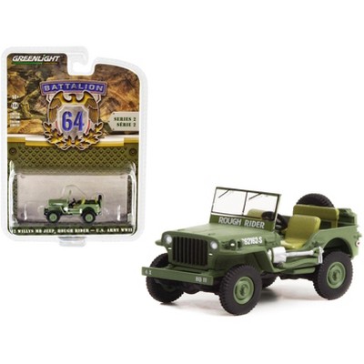 1942 Willys MB Jeep #20362162-S Green "U.S. Army World War II - Rough Rider" "Battalion 64" 1/64 Diecast Model Car by Greenlight