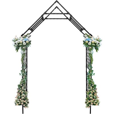 Metal Garden Arch Trellis, 7.87x3.93Ft Garden Arch Arbor for Climbing Plants, Wedding Arch Flowers Backdrop Stand for Lawn Party Ceremony