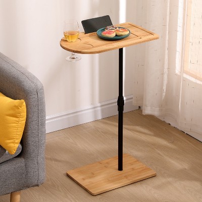 Small Coffee Tables Modern Sofa Side Table with Wood Storage Shelf