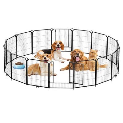 Dog Playpen Portable, Height Adjustable with Gate, Easy to Store, Customizable Layout for Indoor, Yard, RV Camping，Fence partition