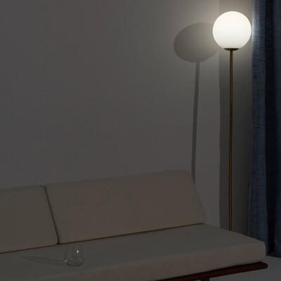 Brightech Luna Mid-Century (Includes LED Light Bulb) Standing Floor Lamp Antiqued Brass