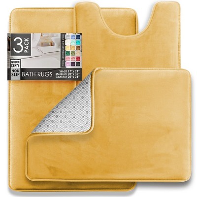 Hearth & Harbor Bathroom Rugs, Ultra Soft Velvet Memory Foam Bath Mats with PVC Backing