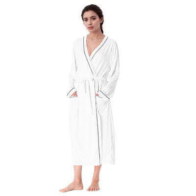 Catalonia Womens Comfy Lightweight Summer Long Robe, Ultra-Soft Breathable Bathrobe with Pockets, Shawl Collar Women Matching Robes, Gift for Moms