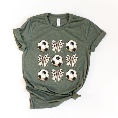 Simply Sage Market Soccer Ball Bows Stacked Short Sleeve Tee