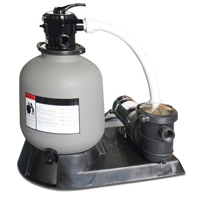 Swim Central 1.0 HP Sand Filter Combo with Pump Pressure for Above Ground Pools - 16"
