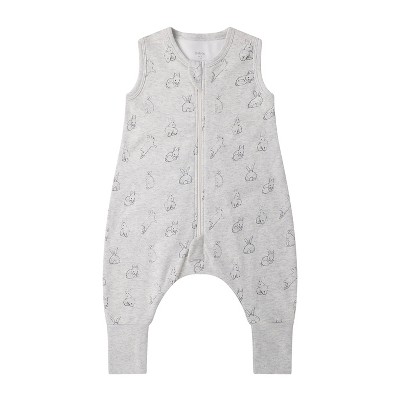 Owlivia Organic Cotton 1.0 Tog Sleeping Bag with Legs, Sleeveless Wearable Blanket- Gray Rabbit