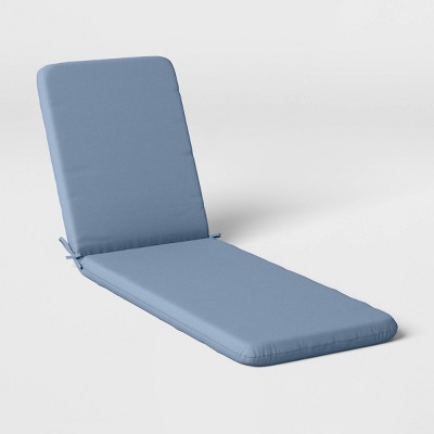 78"x22" Outdoor Chaise Lounge Cushion Quilted Blue - Room Essentials™