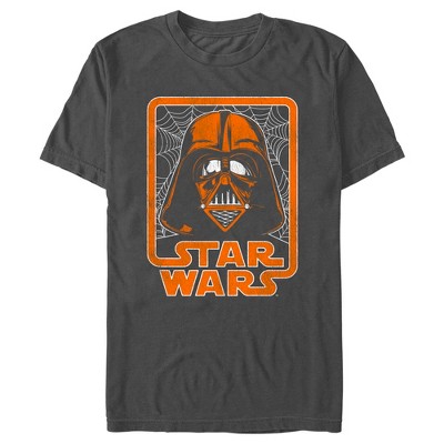 Men's Star Wars Halloween Darth Vader Spider Webs Logo T-Shirt