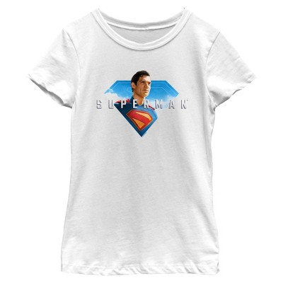 Girls Superman Hero Portrait T Shirt