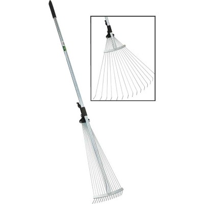Best Garden Steel Leaf Rake Adjustable Head Width up to 25 inches