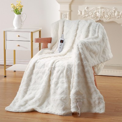 Heating Blanket, Thick Tufted Electric Blanket Throw with 6 Heating Levels and 20 Time Settings, Machine Washable